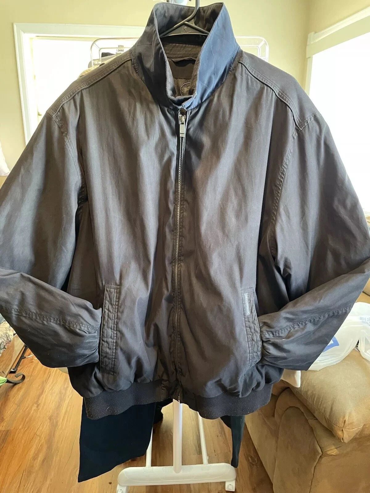 Waterproof Men’s Bomber Jacket, Black, Size XL