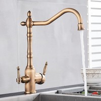 3 Wege KüChenarmatur Wasserhahn Trinkwasserhahn Wasserfilter 360° Mischbatterie