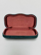 Gucci Green Velvet Eyeglass Case Hard Shell Authentic Designer Glasses Holder