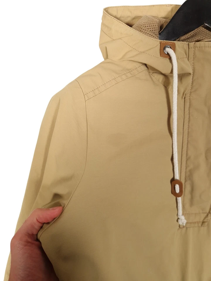 Chaqueta ajustada O'Neill 1/4 cremallera talla mediana para mujer beige con capucha forrada anorak Foto 3 de 4