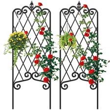 2 Pack 60" x 18" Garden Trellis for Climbing Plants Outdoor Metal Rustproof R...
