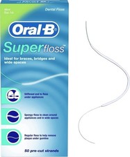 Oral-B Super Floss Pre-Cut Strands Dental Floss, Mint, 50 Count