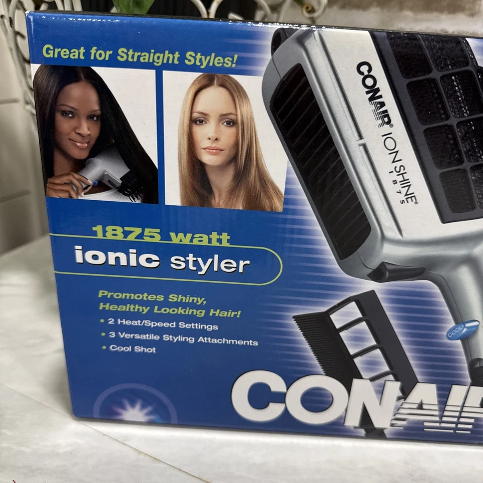 CONAIR 3-in-1 Ionic Styler Hair Dryer 1875 Watt 3 Attachments 2 Heat/Speed New  - Image 2 of 4