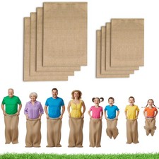 4 Pack Kids Small  4 Pack Adult XL Large Potato Sack Race Bags, Jute Burlap ...