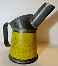 Vintage 1/2 pint Oil Jug Pourer Shell oil can dated 1948