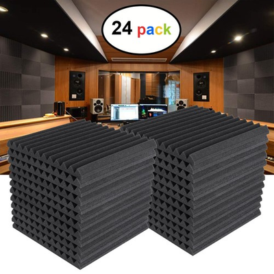 #ad #ad 24pcs Acoustic Foam Panel Sound Proof Foam Noise Cancelling for Home Office Wall $24.99