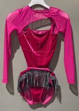 Weissman Elite Shut It Down Style 16761 Pink  Black Velvet Leotard -- Size MA