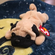 Ty Beanie Baby Pugsly Dog 1996 Retired Original Beanie Babies Ages 3 and Up