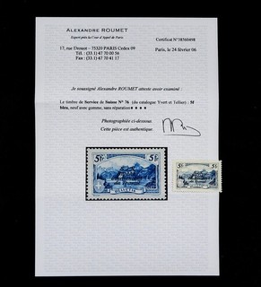 nystamps Switzerland Stamp # 3O31 Mint OG H Cert G21y2848