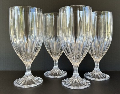 Mikasa Crystal Park Lane Glasses Ice Tea Glasses Goblets 7 1/4  Set of 4
