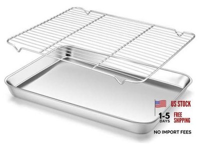 Baking Half Sheet with Rack (Pan + Rack)8'' x3'' Stainless Steel 17.6x13x1 1
