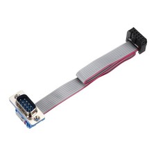 IDC Wire Flat Ribbon Cable DB9 Male to FC-10 Female 2.54mm Pitch 20cm Length