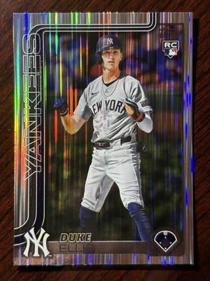 2025 Topps Series 2 Duke Ellis Tinsel Parallel Meijer Exclusive RC Yankees 599