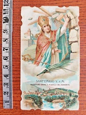 Antico Santino: SANT'EMIDIO V. E M. Protettore contro il Flagello del Terremoto