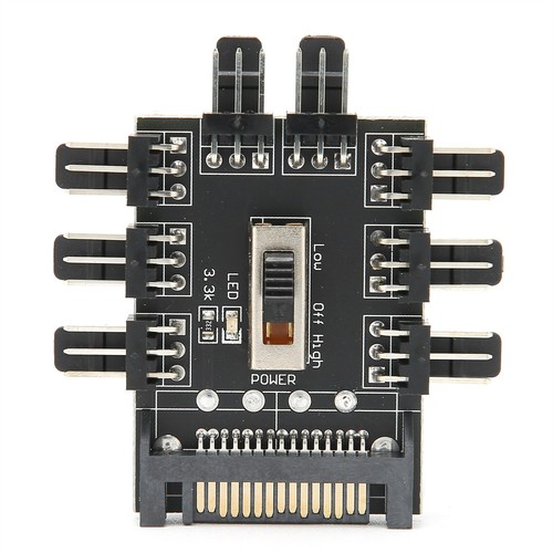 Fan Hub 3‑Pin Power Supply 1 to 8 Splitter for Computer Cooling Power Supply