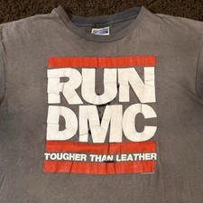 Vintage 1988 Run-DMC Tougher Than Leather Tour T-Shirt Hip Hop Rap Tee Band