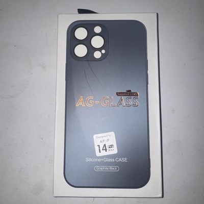 AG-Glass MagSafe For iPhone 14 Pro Max Silicone + Glass Case Graphite Black
