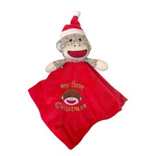 Baby Starters My First Christmas Sock Monkey Lovey Security Blanket Red A45350