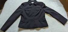 Ann Taylor Loft Women's Blazer Dark Navy Blue Button Up And Classic Lined S/M