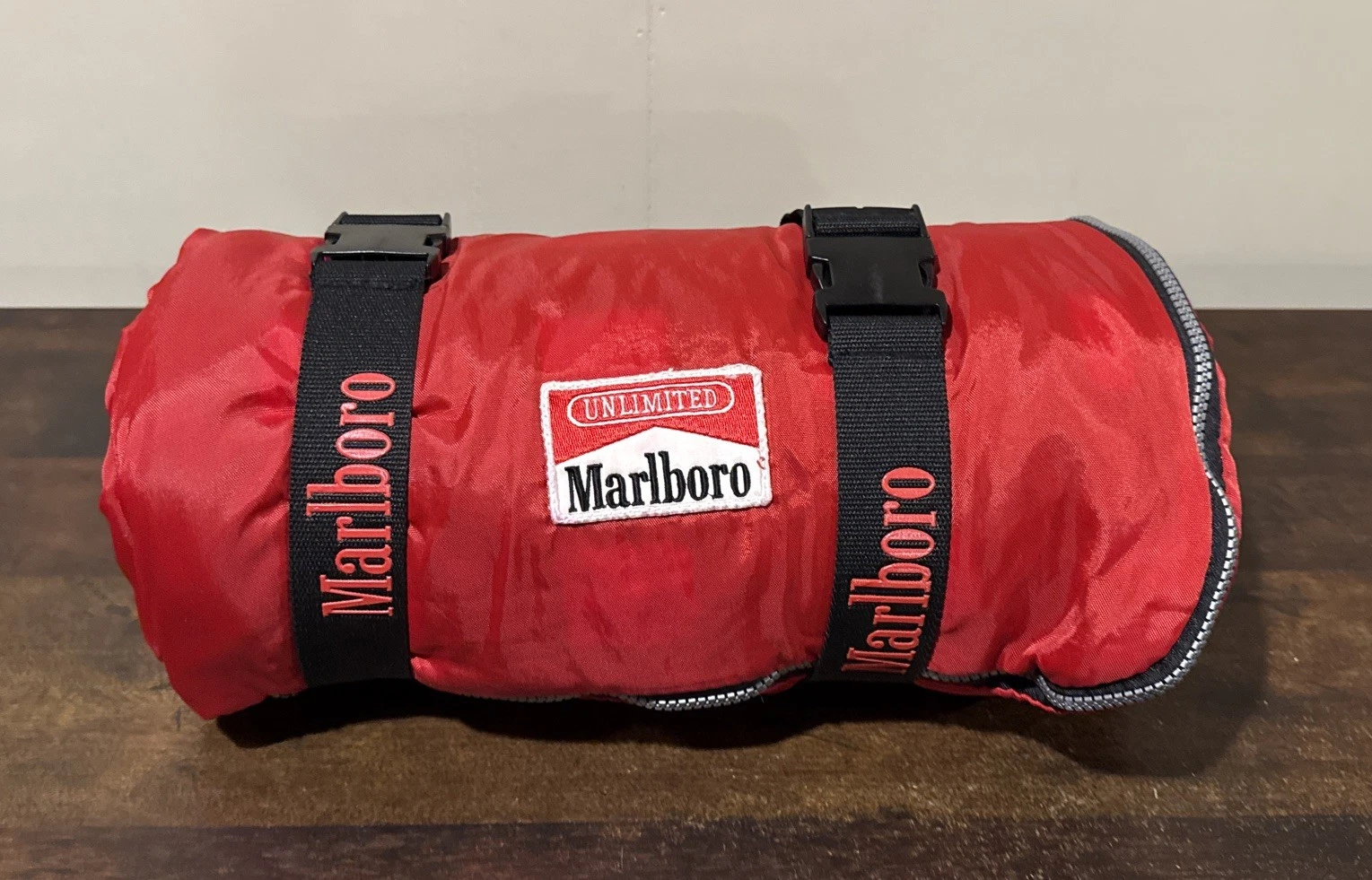 Vintage Marlboro Unlimited Sleeping Bag Buffalo Plaid Lining Camping Outdoor