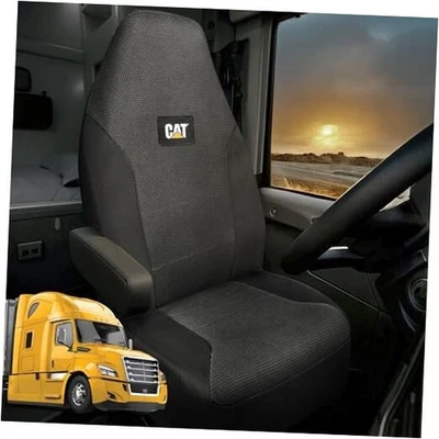 Semi Truck Seat Covers – Breathable Mesh Interior 2 Front Seats - Black