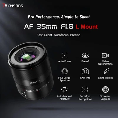 7 ARTISANS 7Artisans 35mm F1.8 Full Frame Auto Focus Lens for Panasonic Leica Sigma L Mount
