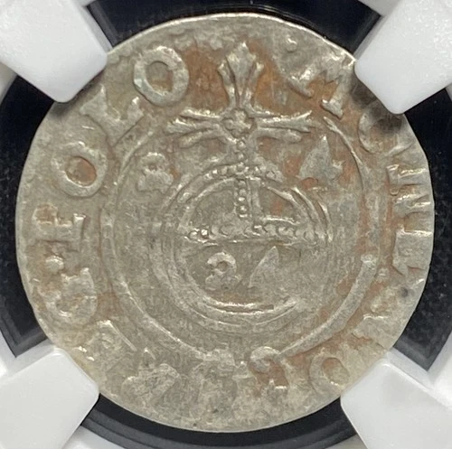 POLAND 1624 King Sigismund III, Silver 3p 3 Polker Coin 1587-1632 AD, NGC XF