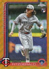 2025 Topps Chrome Update #USC8 Ryan Fitzgerald RC Gold Wave /50 Minnesota Twins