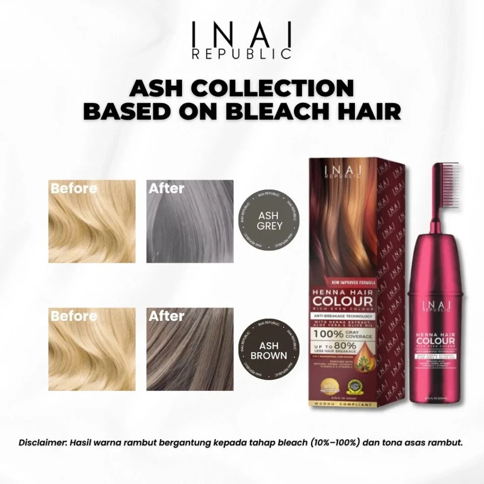 2 X SET INAI REPUBLIC HENNA HAIR COLOUR HALAL MUSLIM 200 ml  made in Malaysia - Image 3 of 4