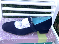 Moshulu hebei Indigo Suede Mary Jane Shoes  Size 6.5. Excellent Unworn