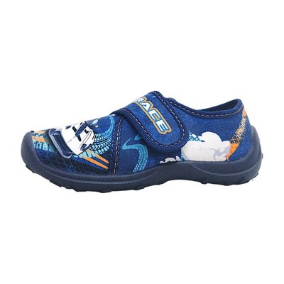 Fischer Markenschuhe Boogy Kinderschuhe Burschen Hausschuhe Hausschuh Blau Freiz