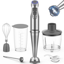 TENKER 1100W Immersion Hand Blender 5 in1 Stainless Steel Stick Blender 12 Speed