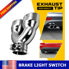 2.5 In Silver Stainless Steel Rear Round Dual Exhaust Pipe Tail Muffler Tip New 2.5 In Silver Stainless Steel Rear Round Dual Exhaust Pipe Tail Muffler Tip New