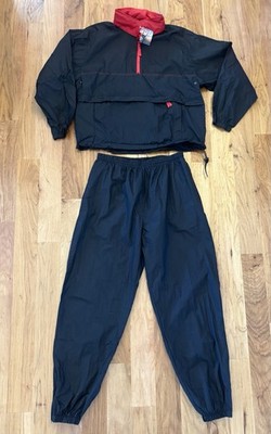 Vintage '99 Marlboro Gear Track Suit Black Red Nylon Windbreaker & Pants XL NWT