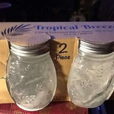 tropical breeze 2 piece embossed mason jars circleware collection