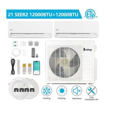 Zokop 27000 BTU 21 SEER2 Dual Zone AC Ductless Mini Split Indoor & Outdoor Unit