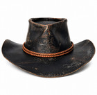 Chapeau en cuir vieilli marron inspiré d'Arthur Morgan, réplique du chapeau d...