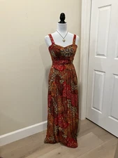 Boho Patchwork Maxi Dress Wet Seal Size M Fairy Grunge Cottage Core Hippie