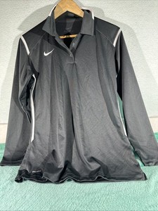 Nike Golf Dri-Fit Womens Long Sleeve Black Polo Shirt Size Large