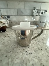 Vintage Silver Plated Baby Sippy Cup Duck Embossed with Lid