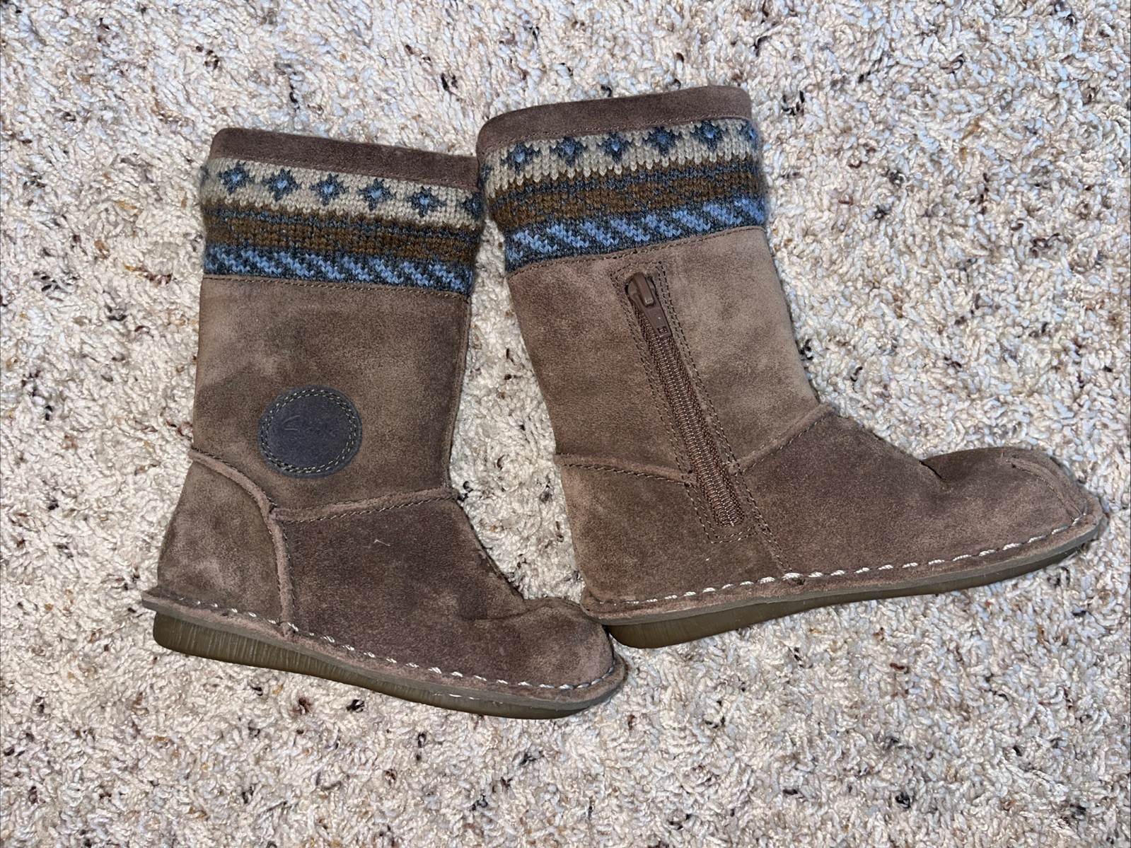 Clarks Brown Boots Size 7.5 Little Kids For Toddler