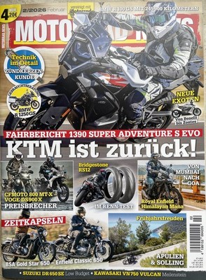 MotorradNews 2/2026 Royal Enfield BSA CFMOTO VOGE KTM Suzuki BMW Kawasaki BSA