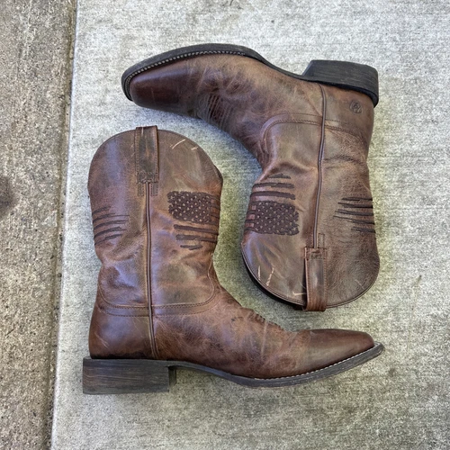 Ariat Circuit Patriot Leather Cowboy Boots Brown Size 13D style 10029699