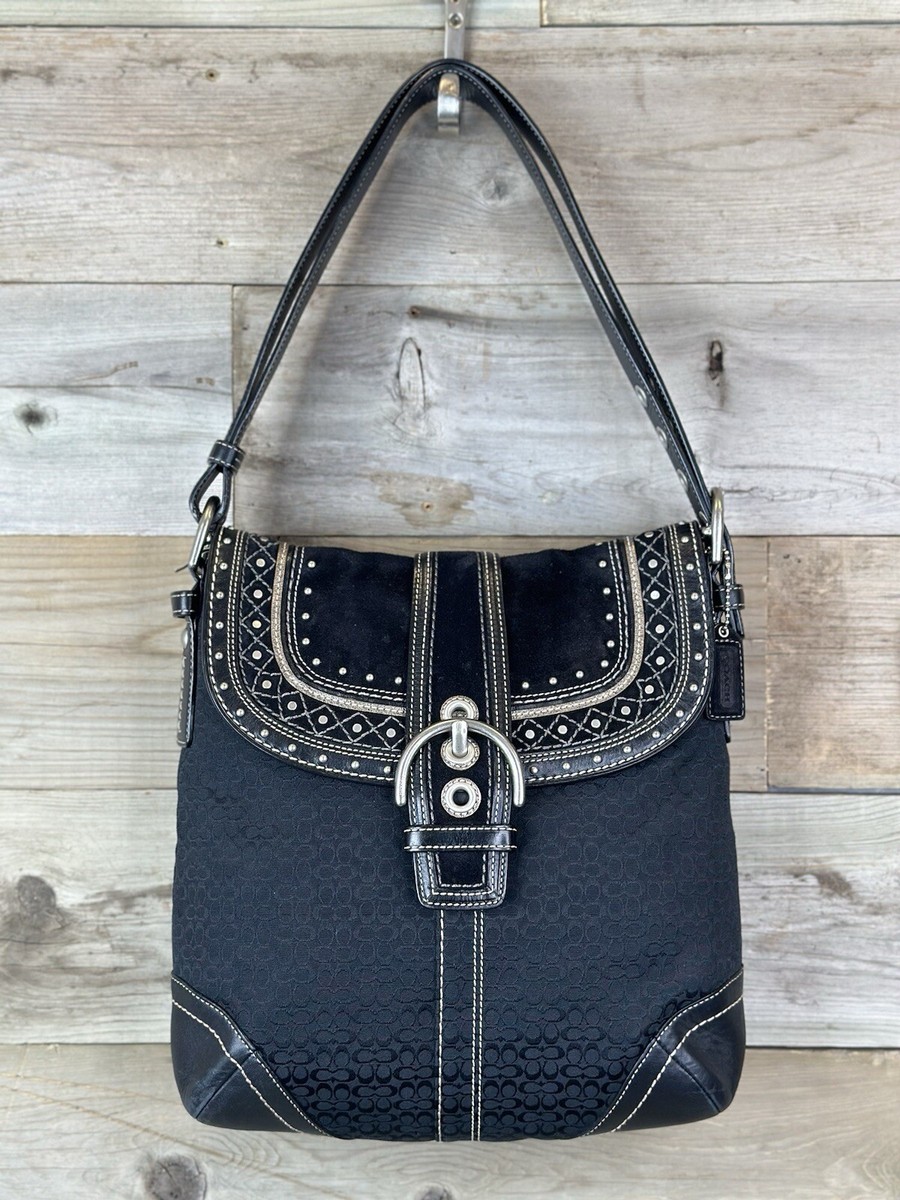 バッグ COACH Soho Signature Suede Shoulder Bag COACH Soho Demi Flap Suede Shoulder Bag | eBay