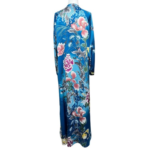 Natori Women's Floral Muu Muu Kimono Duster Robe Maxi Kaftan Zip Pockets SZ M - Picture 3 of 11