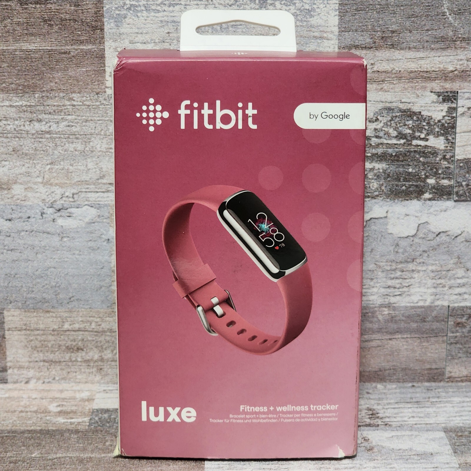 Fitbit Luxe Fitness & Wellness Tracker Orchid/Platinum Stainless