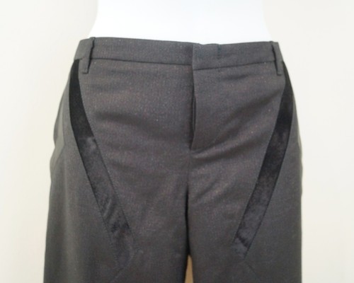 GUCCI Black Sparkle Wool Silk Velvet & Silk Panelled Trousers Pants 40 UK8 BNWT - Picture 2 of 11