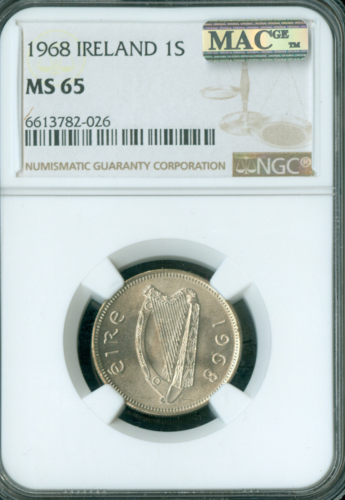1968 IRELAND SHILLINGS MS65 PQ 2ND FINEST GRADE MAC SPOTLESS * - Picture 1 of 2