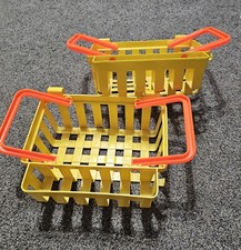 Vintage 1984 Fisher Price Shopping Groceries Basket Yellow Food Pretend Play Toy