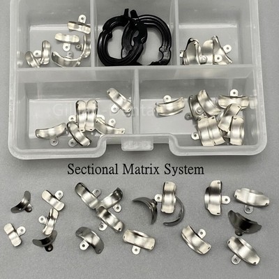 Dental Sectional Contoured Metal Matrices Matrix Bands Black Resin Clamping Ring